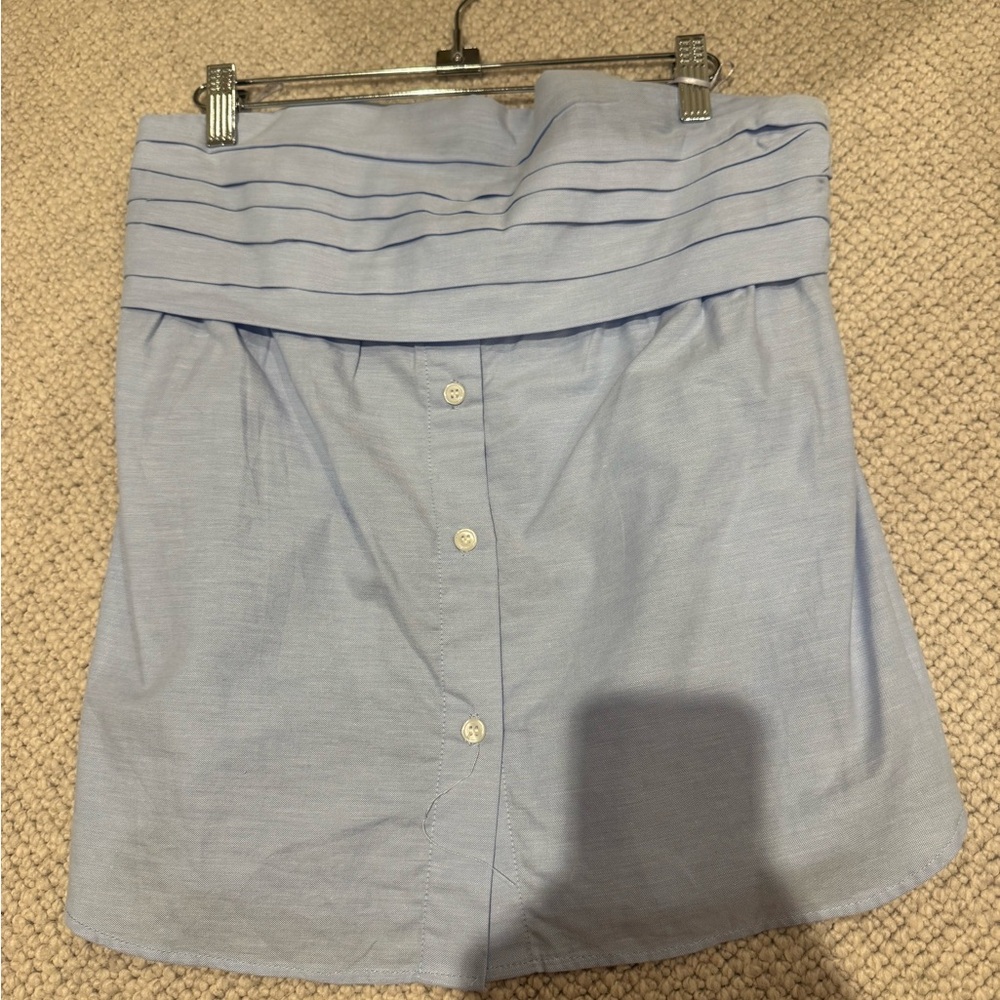 Zara Light Blue Button-Front Women's Top